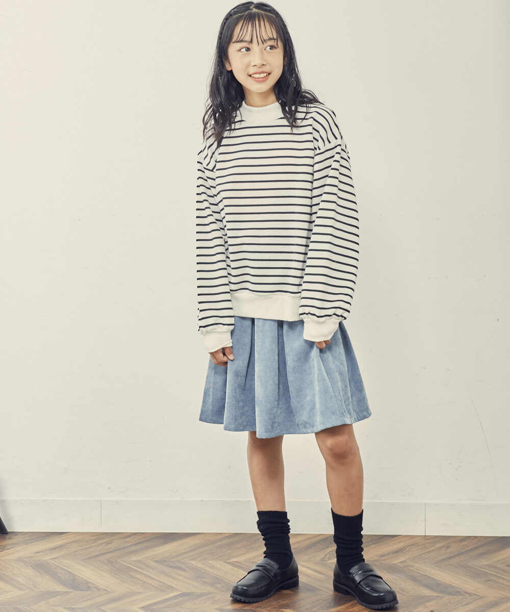 KJKKP33024 a.v.v KIDS(アー・ヴェ・ヴェ) [100-130]バックスリット ボーダートレーナー ピンク
