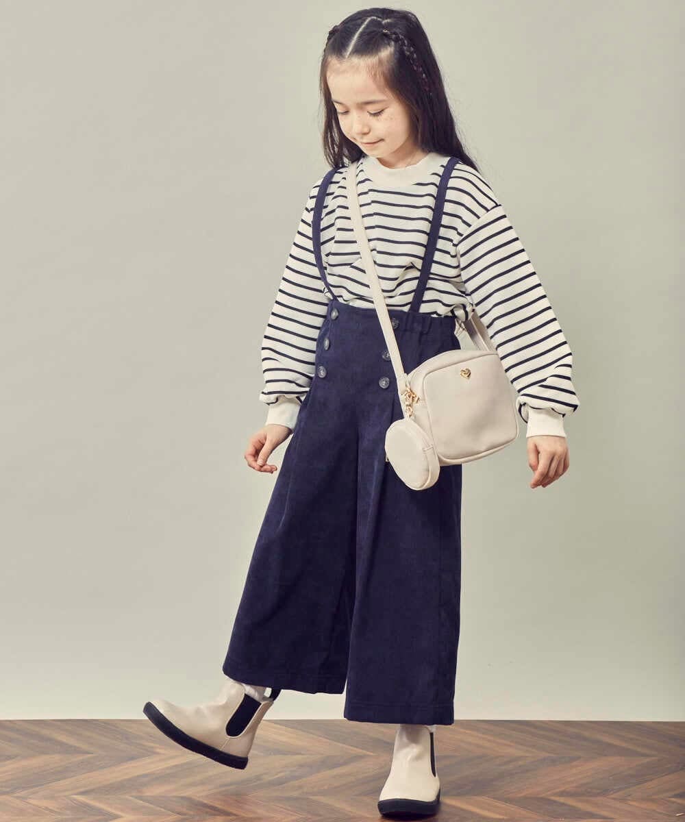 KJKKP33024 a.v.v KIDS(アー・ヴェ・ヴェ) [100-130]バックスリット ボーダートレーナー ピンク