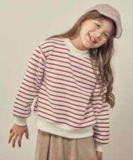 KJKKP33024 a.v.v KIDS(アー・ヴェ・ヴェ) [100-130]バックスリット ボーダートレーナー ピンク