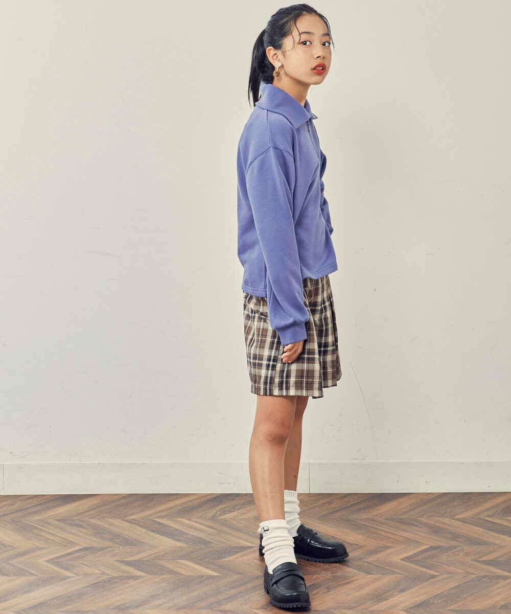 KJKKP41024 a.v.v KIDS(アー・ヴェ・ヴェ) [100-130]ハーフジップトレーナー ベージュ
