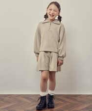 KJKKP41024 a.v.v KIDS(アー・ヴェ・ヴェ) [100-130]ハーフジップトレーナー ベージュ