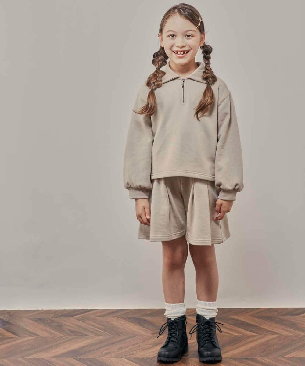 KJKKP41024 a.v.v KIDS(アー・ヴェ・ヴェ) [100-130]ハーフジップトレーナー ベージュ