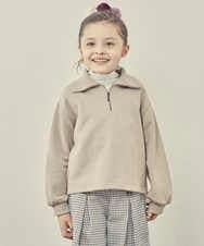 KJKKP41024 a.v.v KIDS(アー・ヴェ・ヴェ) [100-130]ハーフジップトレーナー ベージュ