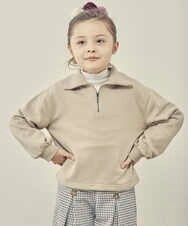 KJKKP41024 a.v.v KIDS(アー・ヴェ・ヴェ) [100-130]ハーフジップトレーナー ベージュ