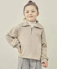 KJKKP41024 a.v.v KIDS(アー・ヴェ・ヴェ) [100-130]ハーフジップトレーナー ベージュ