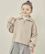 KJKKP41024 a.v.v KIDS(アー・ヴェ・ヴェ) [100-130]ハーフジップトレーナー ベージュ