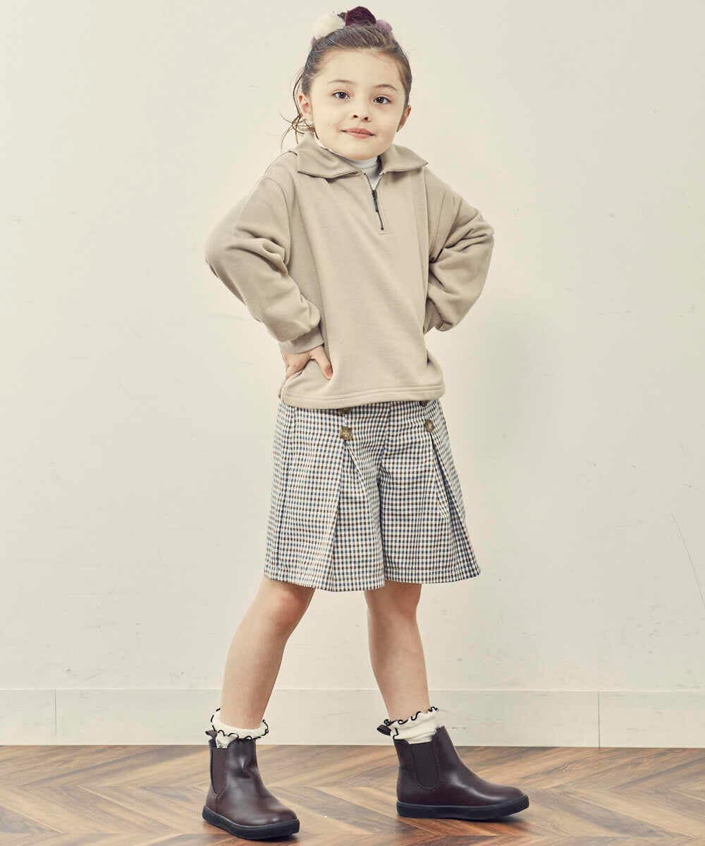 KJKKP41024 a.v.v KIDS(アー・ヴェ・ヴェ) [100-130]ハーフジップトレーナー ベージュ