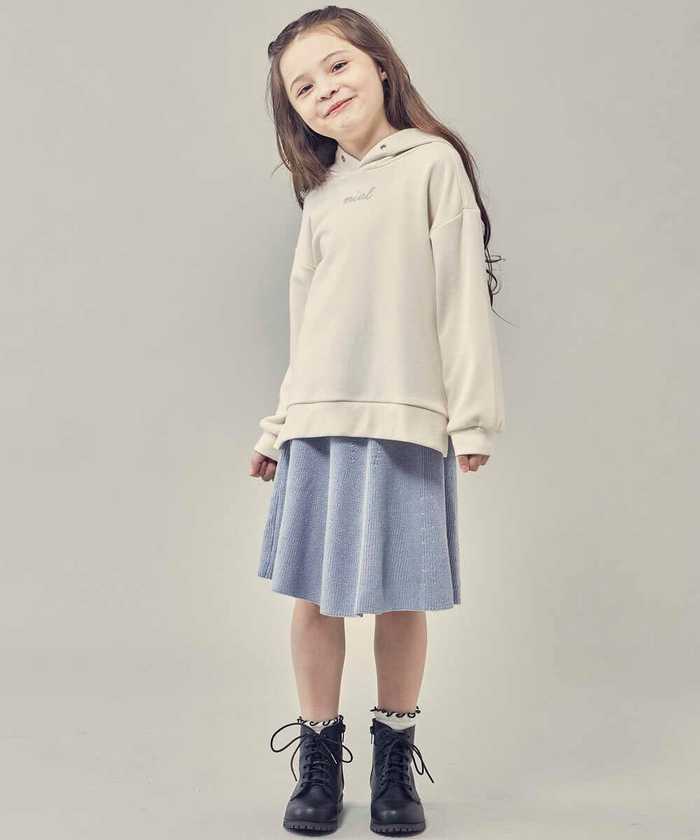 KJKKP42024 a.v.v KIDS(アー・ヴェ・ヴェ) [100-130]ロゴパーカー アイボリー
