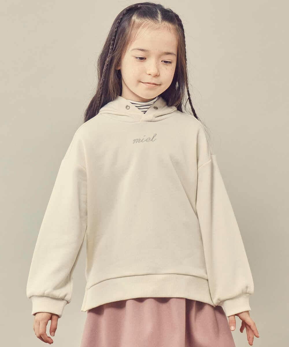 KJKKP42024 a.v.v KIDS(アー・ヴェ・ヴェ) [100-130]ロゴパーカー アイボリー