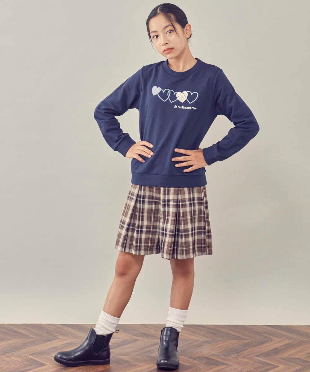 KJKKP44024 a.v.v KIDS(アー・ヴェ・ヴェ) [100-130]ハートモチーフトレーナー ピンク
