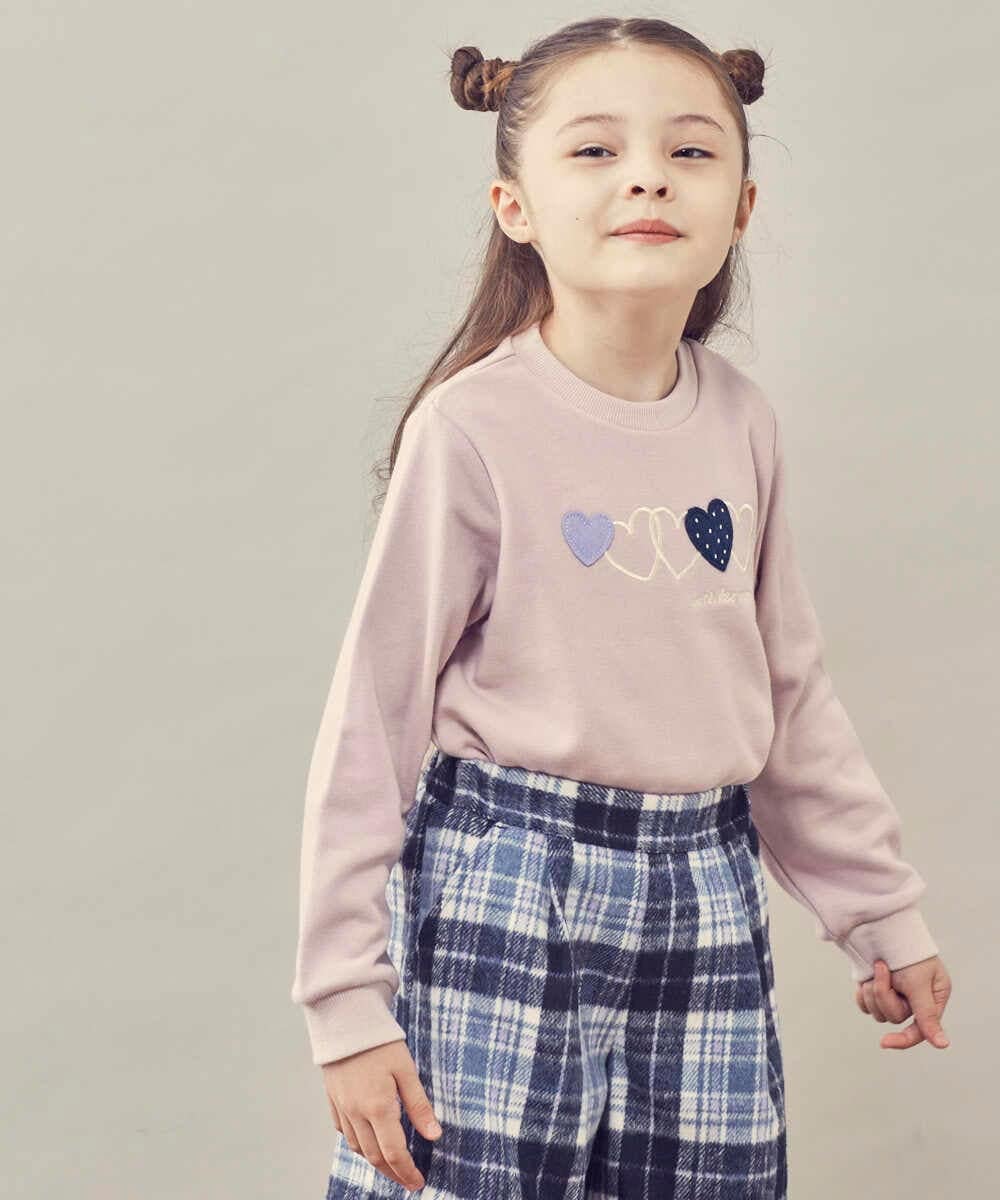 KJKKP44024 a.v.v KIDS(アー・ヴェ・ヴェ) [100-130]ハートモチーフトレーナー ピンク