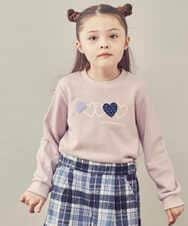 KJKKP44024 a.v.v KIDS(アー・ヴェ・ヴェ) [100-130]ハートモチーフトレーナー ピンク