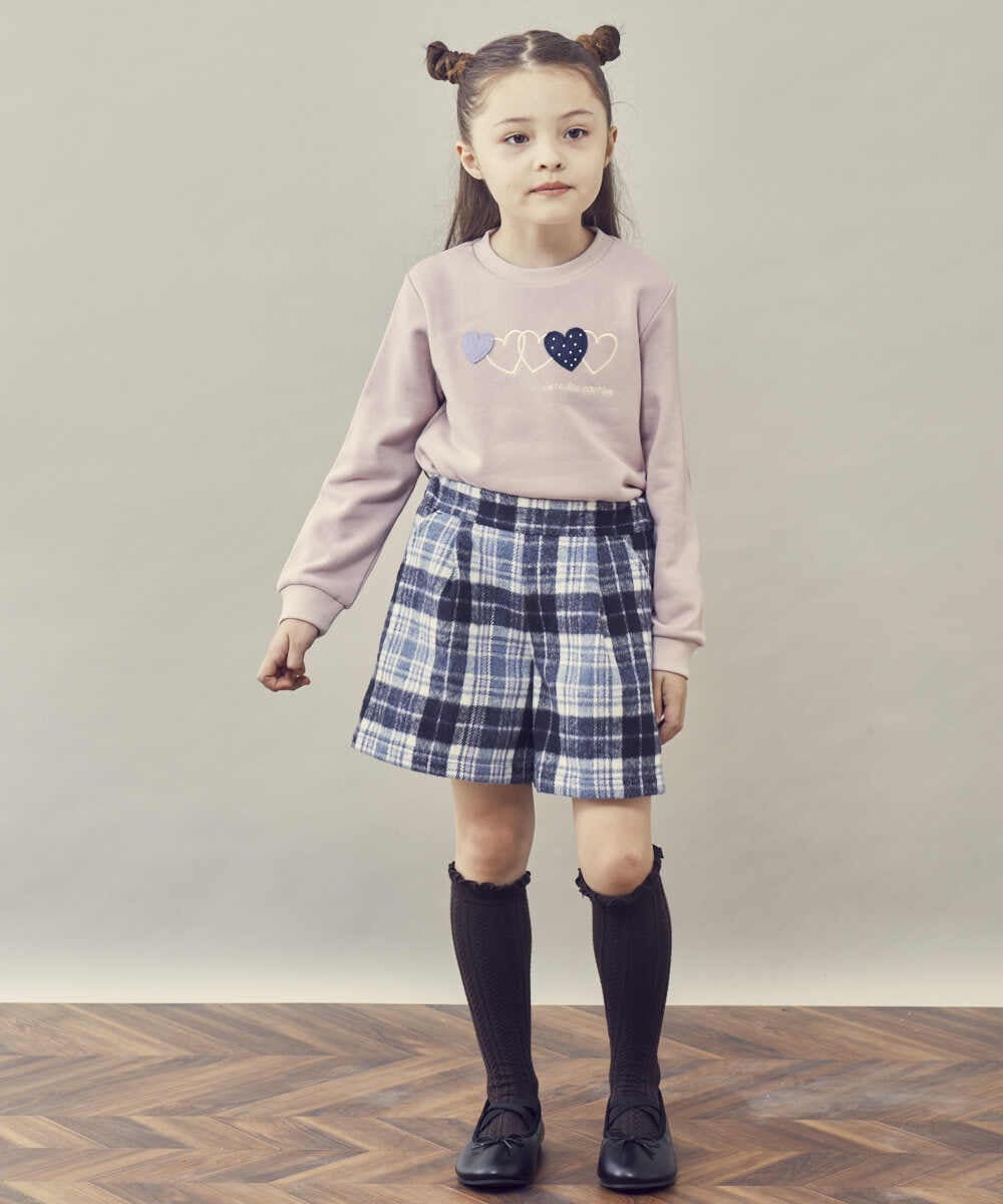 KJKKP44024 a.v.v KIDS(アー・ヴェ・ヴェ) [100-130]ハートモチーフトレーナー ピンク