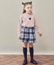 KJKKP44024 a.v.v KIDS(アー・ヴェ・ヴェ) [100-130]ハートモチーフトレーナー ピンク