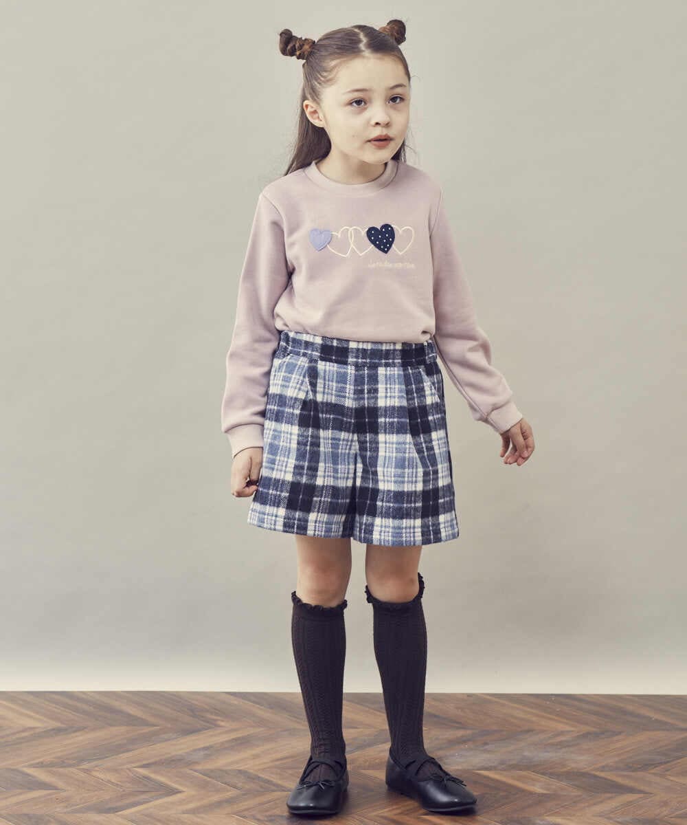KJKKP44024 a.v.v KIDS(アー・ヴェ・ヴェ) [100-130]ハートモチーフトレーナー ピンク