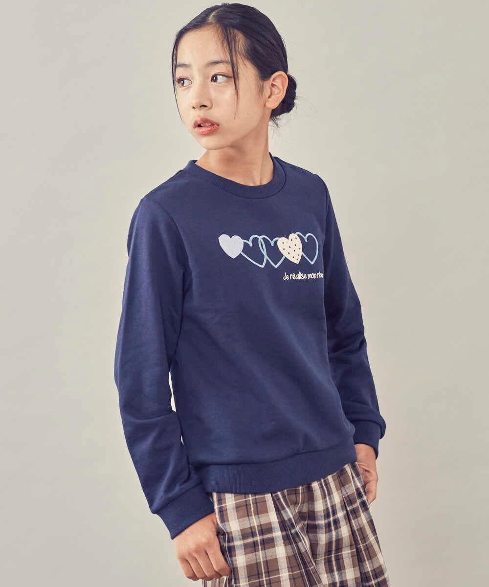 KJKKP44024 a.v.v KIDS(アー・ヴェ・ヴェ) [100-130]ハートモチーフトレーナー ピンク
