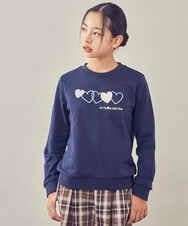KJKKP44024 a.v.v KIDS(アー・ヴェ・ヴェ) [100-130]ハートモチーフトレーナー ネイビー