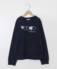 KJKKP44024 a.v.v KIDS(アー・ヴェ・ヴェ) [100-130]ハートモチーフトレーナー ネイビー