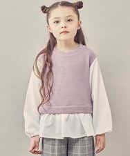 KJKKP47029 a.v.v KIDS(アー・ヴェ・ヴェ) [100-130]ドッキングカットソー ラベンダー