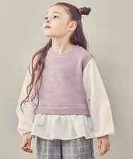 KJKKP47029 a.v.v KIDS(アー・ヴェ・ヴェ) [100-130]ドッキングカットソー ラベンダー