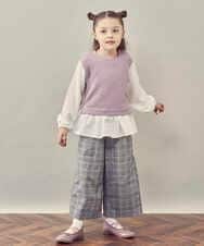 KJKKP47029 a.v.v KIDS(アー・ヴェ・ヴェ) [100-130]ドッキングカットソー ラベンダー