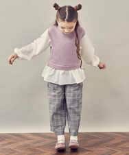 KJKKP47029 a.v.v KIDS(アー・ヴェ・ヴェ) [100-130]ドッキングカットソー ラベンダー