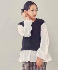 KJKKP47029 a.v.v KIDS(アー・ヴェ・ヴェ) [100-130]ドッキングカットソー ラベンダー