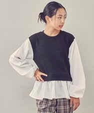 KJKKP47029 a.v.v KIDS(アー・ヴェ・ヴェ) [100-130]ドッキングカットソー ブラック