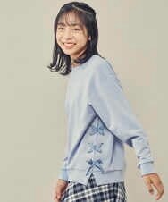 KJKKP51019 a.v.v KIDS(アー・ヴェ・ヴェ) [100-130]サイドレースアップリボントレーナー ライトブルー
