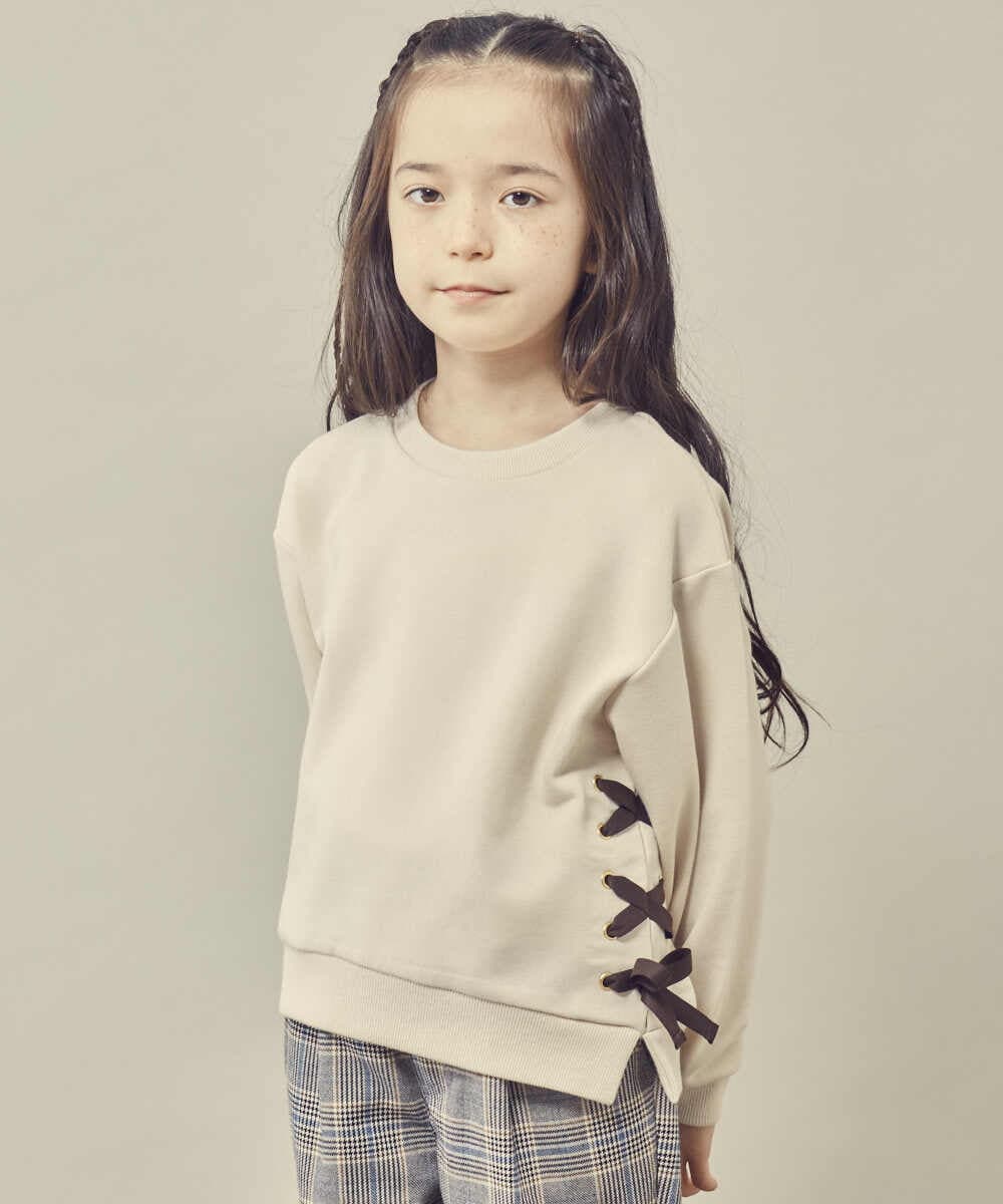 KJKKP51019 a.v.v KIDS(アー・ヴェ・ヴェ) [100-130]サイドレースアップリボントレーナー ラベンダー