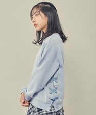 KJKKP51019 a.v.v KIDS(アー・ヴェ・ヴェ) [100-130]サイドレースアップリボントレーナー ラベンダー