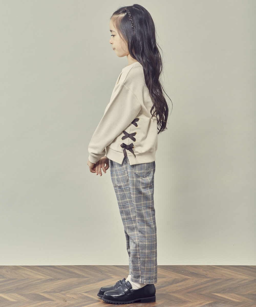 KJKKP51019 a.v.v KIDS(アー・ヴェ・ヴェ) [100-130]サイドレースアップリボントレーナー ラベンダー