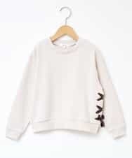 KJKKP51019 a.v.v KIDS(アー・ヴェ・ヴェ) [100-130]サイドレースアップリボントレーナー ベージュ