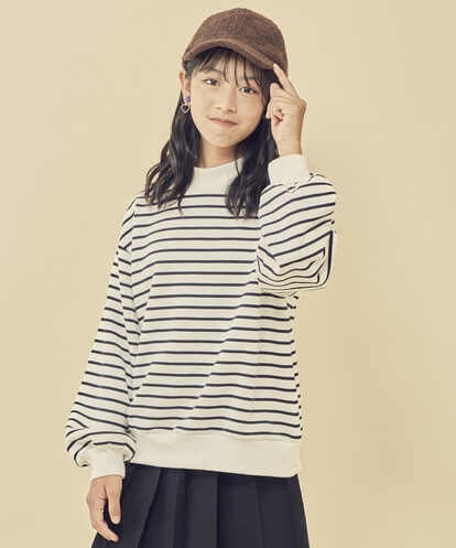 KJKKQ33029 a.v.v KIDS [140-150]バックスリット ボーダートレーナー