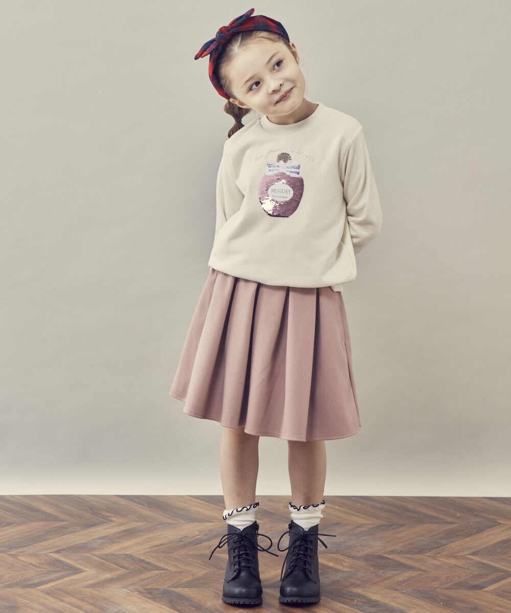 KJKKQ40029 a.v.v KIDS(アー・ヴェ・ヴェ) [140-150]トゥインクルスパンコールトレーナー ライトブルー