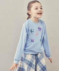 KJKKQ40029 a.v.v KIDS(アー・ヴェ・ヴェ) [140-150]トゥインクルスパンコールトレーナー ライトブルー