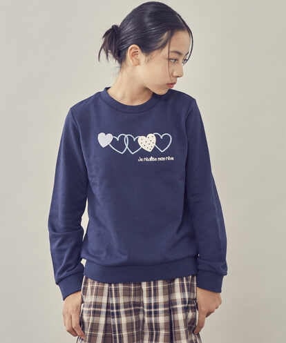 KJKKQ44029 a.v.v KIDS [140-150]ハートモチーフトレーナー