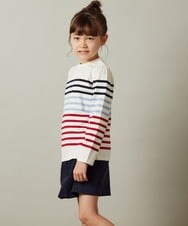 KJKKS43019 a.v.v KIDS(アー・ヴェ・ヴェ) [120-130]パネルボーダーロンＴ アイボリー