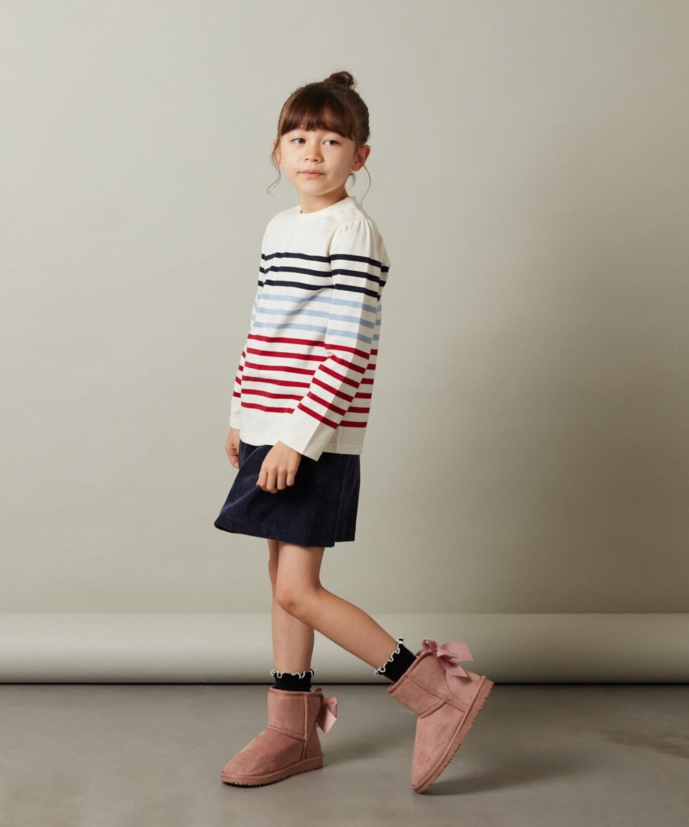 KJKKS43019 a.v.v KIDS(アー・ヴェ・ヴェ) [120-130]パネルボーダーロンＴ アイボリー
