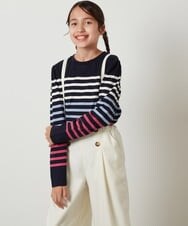 KJKKS43019 a.v.v KIDS(アー・ヴェ・ヴェ) [120-130]パネルボーダーロンＴ アイボリー