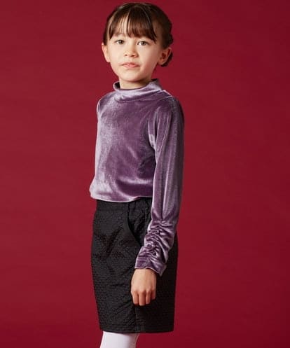 KJKKS44019 a.v.v KIDS [100-130]ベロアハイネックトップス