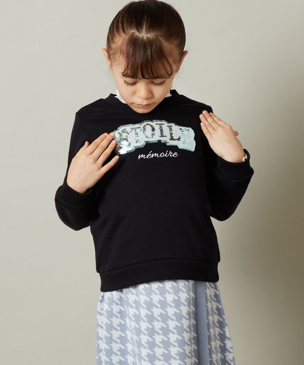 KJKKT41029 a.v.v KIDS(アー・ヴェ・ヴェ) [140-150]スパンコールモチーフトレーナー ライトグレー