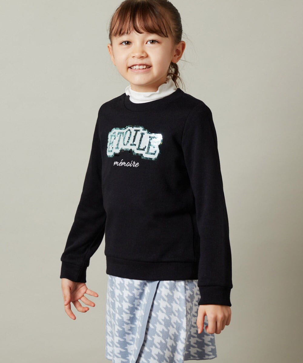 KJKKT41029 a.v.v KIDS(アー・ヴェ・ヴェ) [140-150]スパンコールモチーフトレーナー ライトグレー