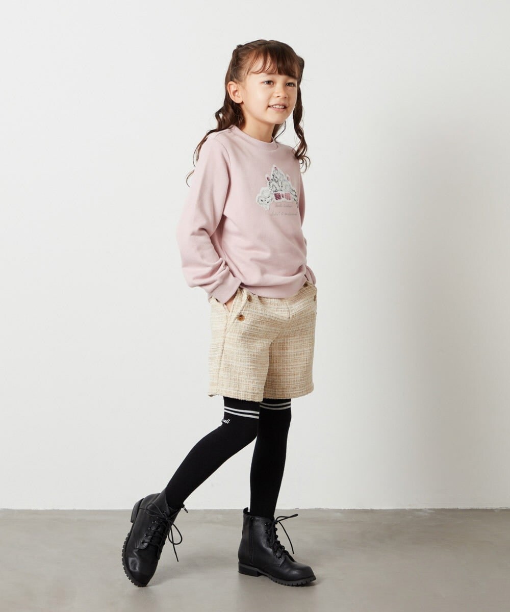 KJKKT41029 a.v.v KIDS(アー・ヴェ・ヴェ) [140-150]スパンコールモチーフトレーナー ライトグレー