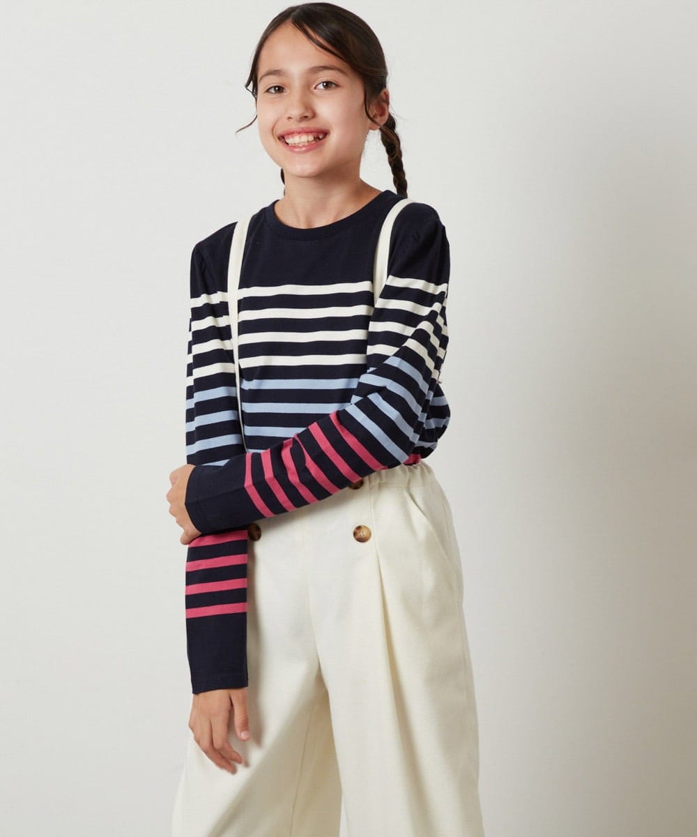 140-150]パネルボーダーロンＴ(カットソー・Tシャツ) | a.v.v KIDS