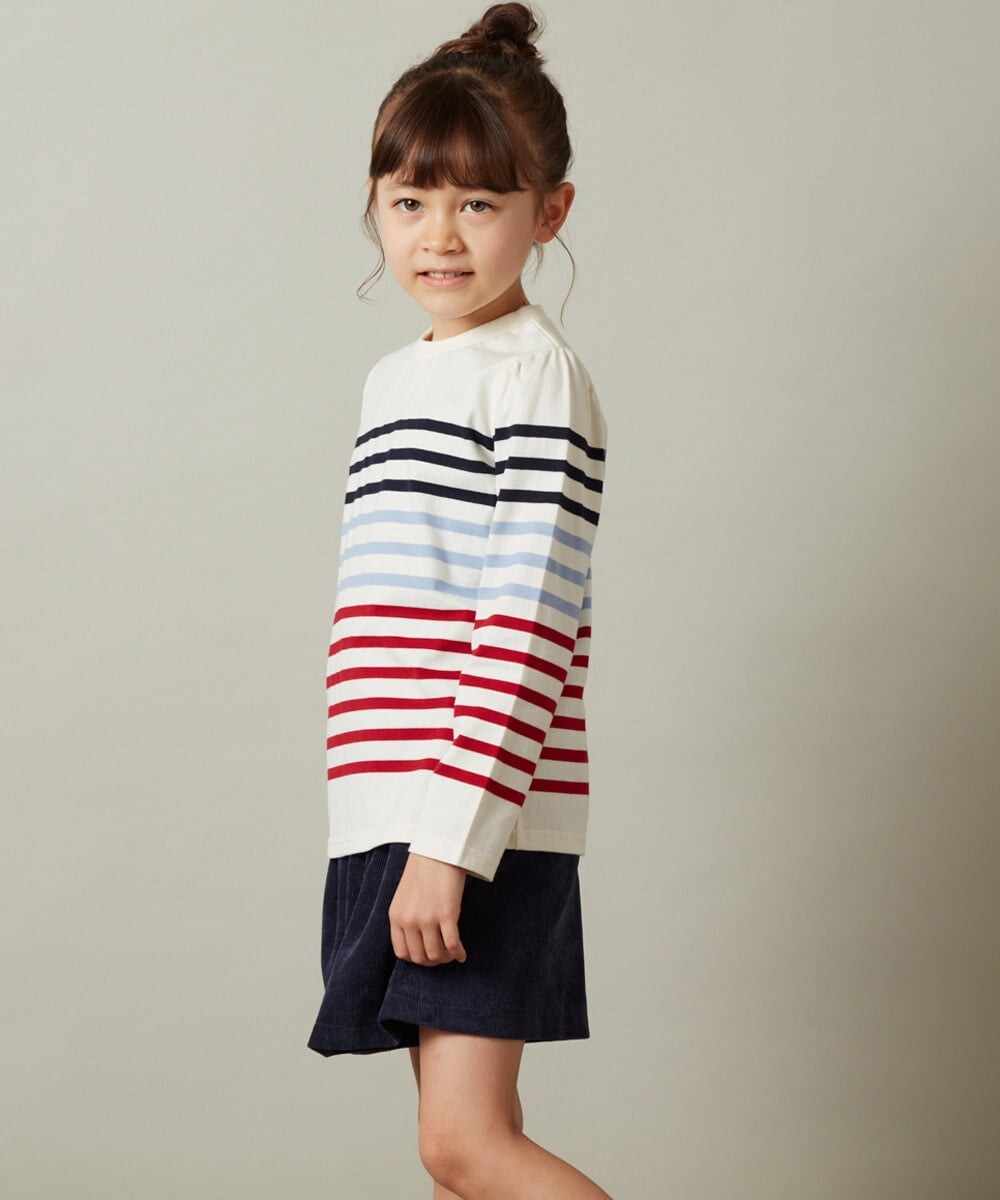 KJKKT43024 a.v.v KIDS(アー・ヴェ・ヴェ) [140-150]パネルボーダーロンＴ ネイビー