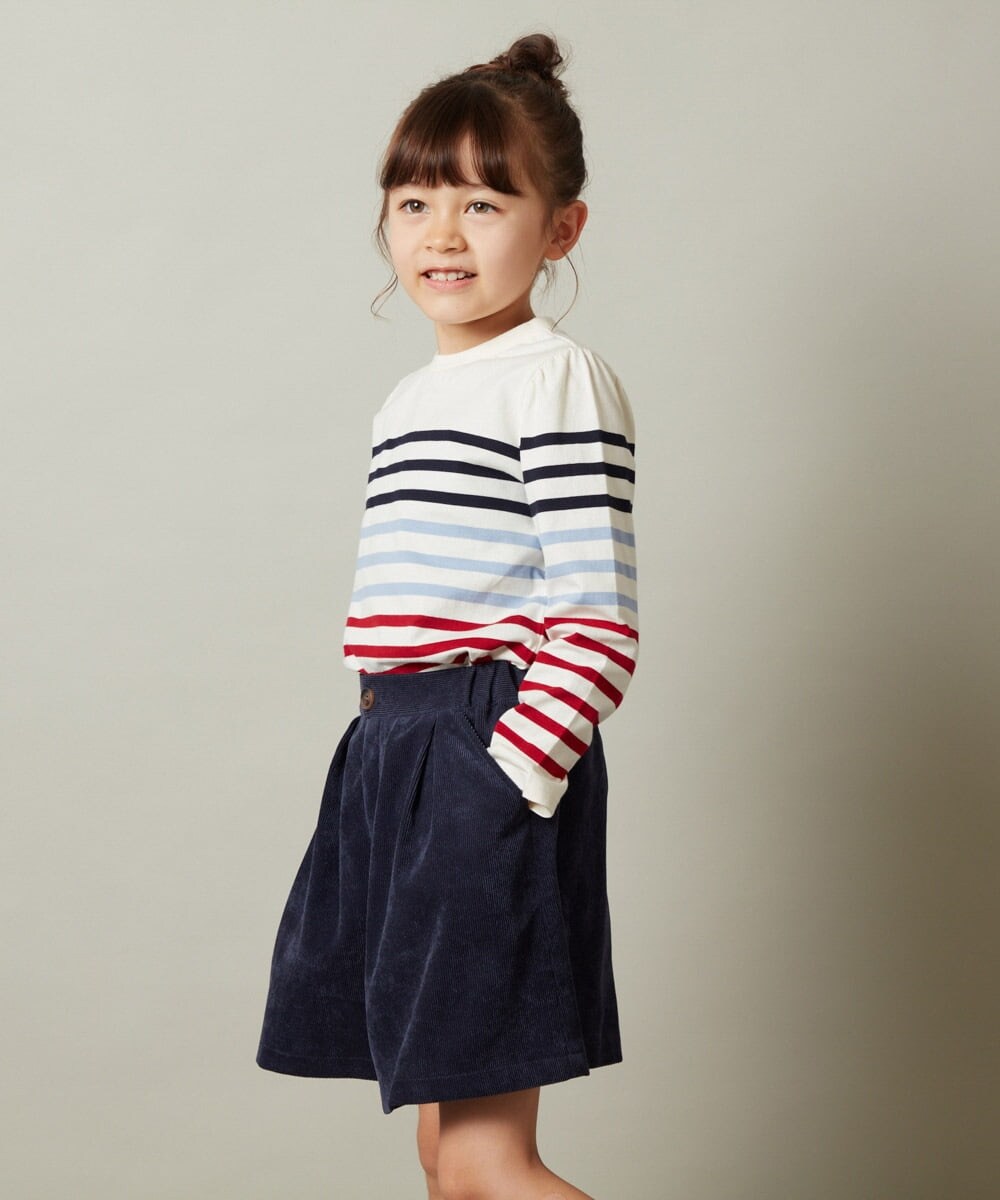 KJKKT43024 a.v.v KIDS(アー・ヴェ・ヴェ) [140-150]パネルボーダーロンＴ ネイビー