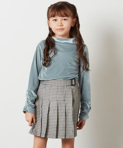 KJKKT44024 a.v.v KIDS [140-150]ベロアハイネックトップス