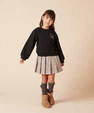 KJKKV41029 a.v.v KIDS(アー・ヴェ・ヴェ) [120-130]ワンポイントロゴ刺繍トレーナー ブラック