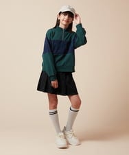 KJKKW31039 a.v.v KIDS(アー・ヴェ・ヴェ) [140-150]ハーフジップ配色ロゴスウェット ブラック